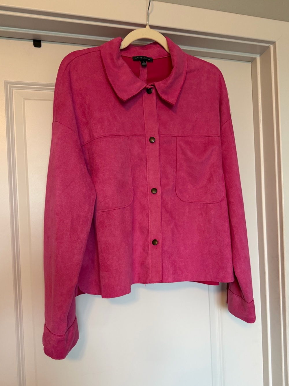 Moa Moa Pink Faux Suede Shacket Jacket XL